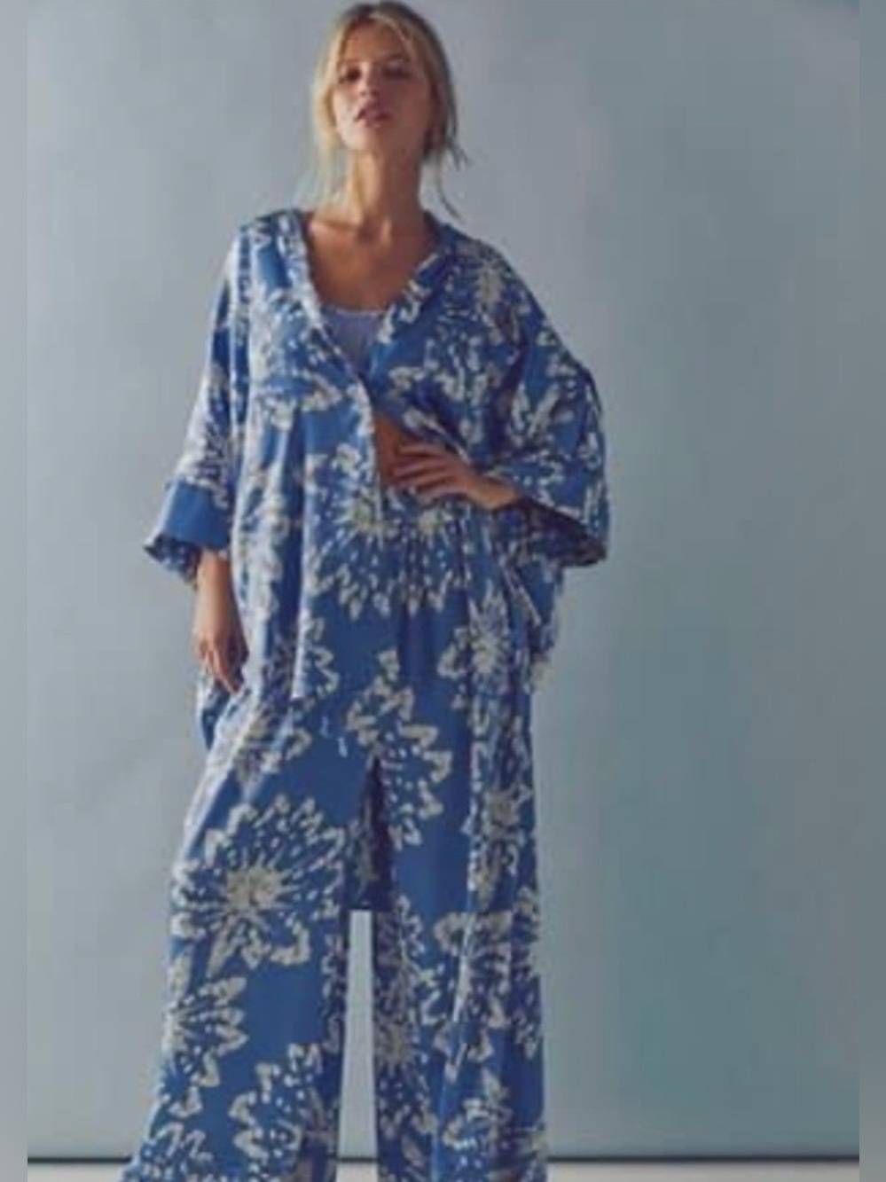Free People Intimately "Dreamy Days" Printed Satin Pajama Set - Picture 2 of 7